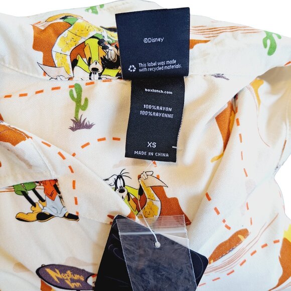 Disney Goofy Movie Road Trip Goofy & Max Allover Print Unisex Button-Up Size XS - Picture 8 of 9